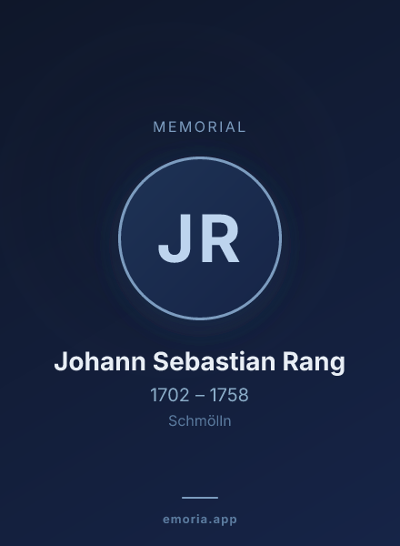 Memorial portrait of Johann Sebastian Rang