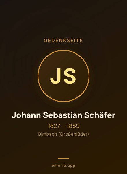 Gedenkportrait von Johann Sebastian Schäfer