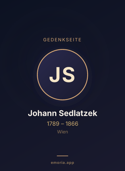 Gedenkportrait von Johann Sedlatzek