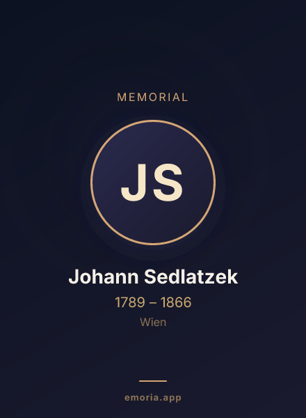 Memorial portrait of Johann Sedlatzek
