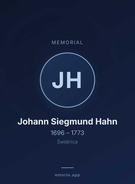 Memorial portrait of Johann Siegmund Hahn