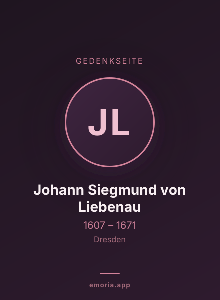 Gedenkportrait von Johann Siegmund von Liebenau