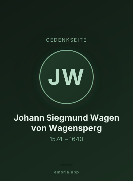 Gedenkportrait von Johann Siegmund Wagen von Wagensperg
