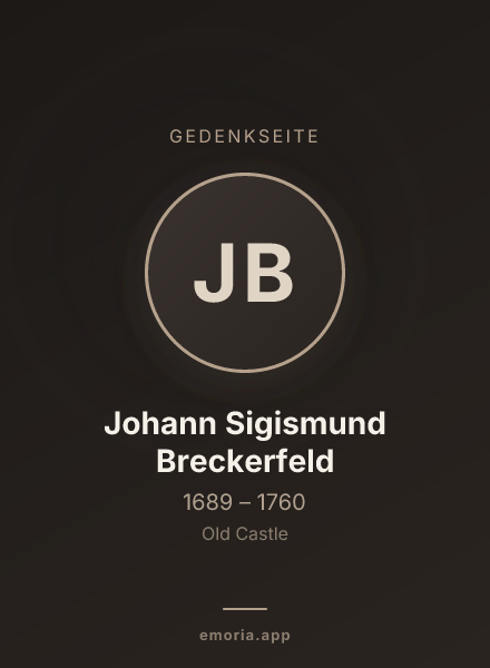 Gedenkportrait von Johann Sigismund Breckerfeld