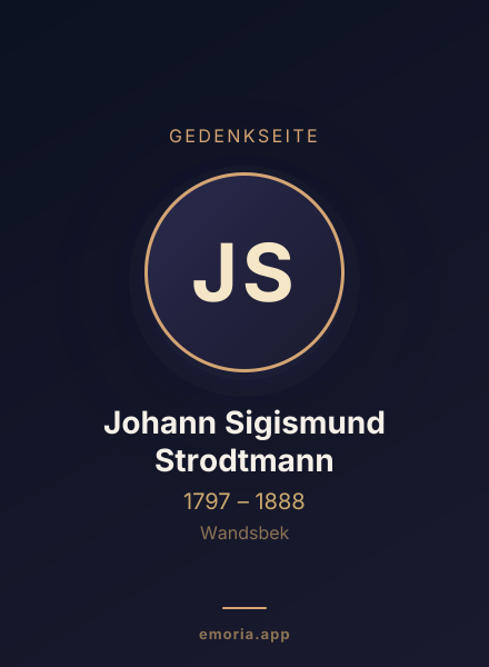 Gedenkportrait von Johann Sigismund Strodtmann