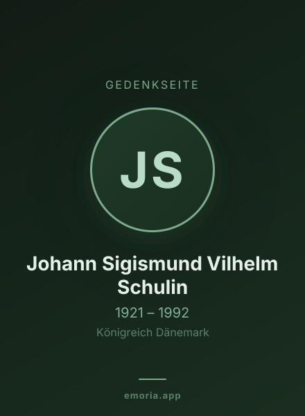 Gedenkportrait von Johann Sigismund Vilhelm Schulin