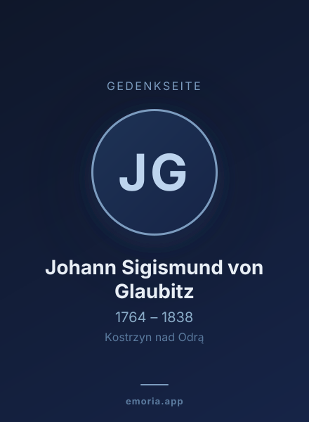 Gedenkportrait von Johann Sigismund von Glaubitz