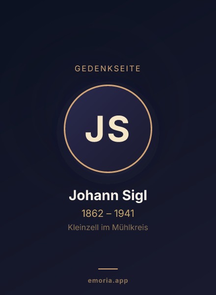 Gedenkportrait von Johann Sigl