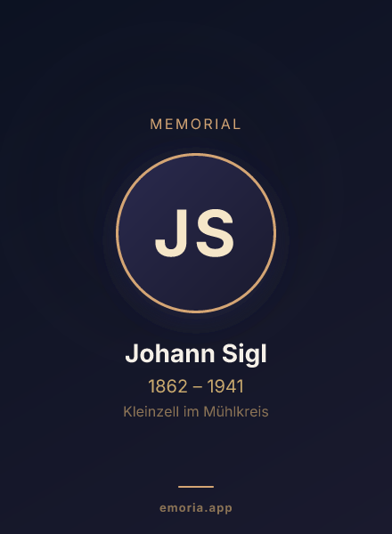 Memorial portrait of Johann Sigl