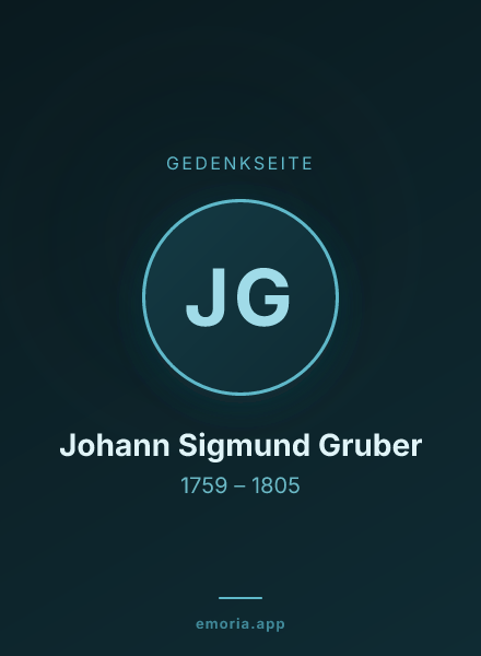 Gedenkportrait von Johann Sigmund Gruber