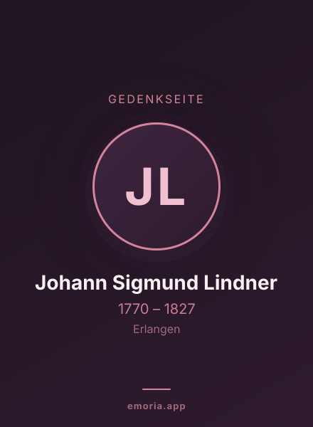 Gedenkportrait von Johann Sigmund Lindner