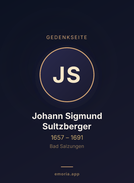 Gedenkportrait von Johann Sigmund Sultzberger