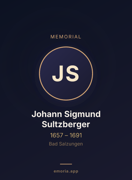 Memorial portrait of Johann Sigmund Sultzberger