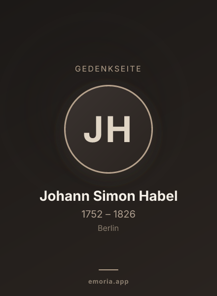 Gedenkportrait von Johann Simon Habel