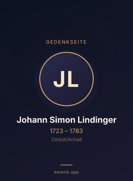 Gedenkportrait von Johann Simon Lindinger