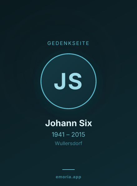 Gedenkportrait von Johann Six