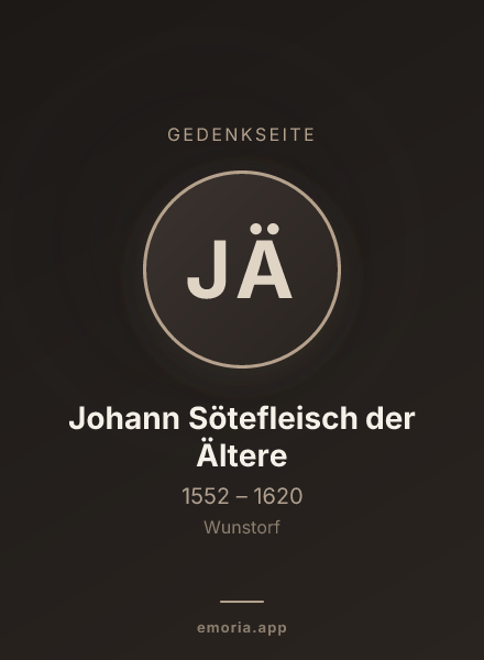 Gedenkportrait von Johann Sötefleisch der Ältere