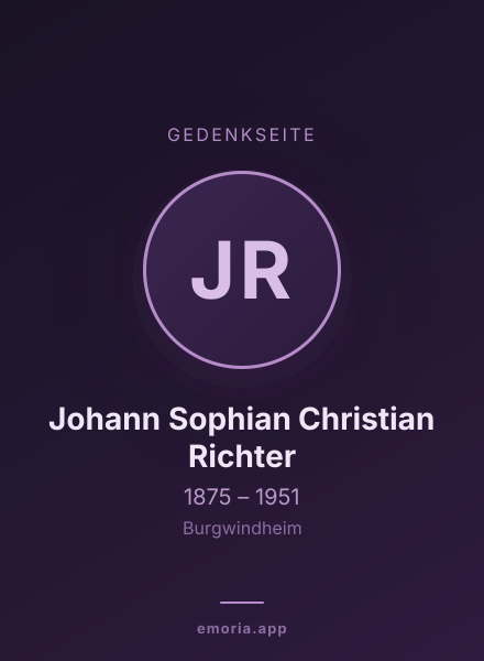 Gedenkportrait von Johann Sophian Christian Richter