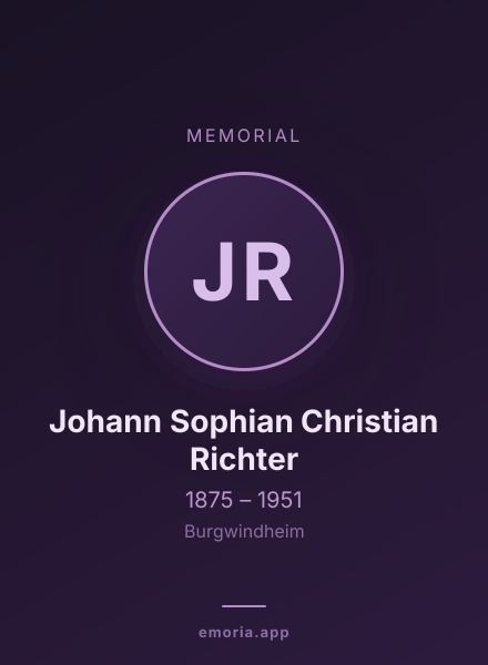 Memorial portrait of Johann Sophian Christian Richter