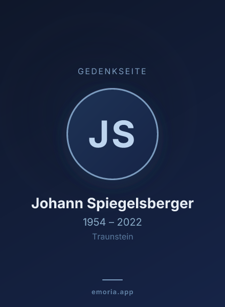 Gedenkportrait von Johann Spiegelsberger