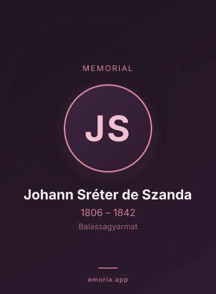 Memorial portrait of Johann Sréter de Szanda