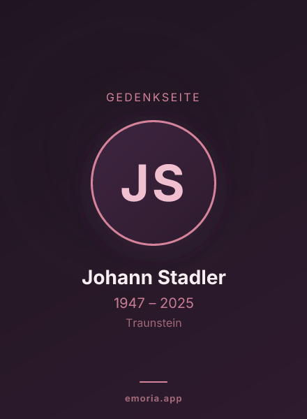 Gedenkportrait von Johann Stadler