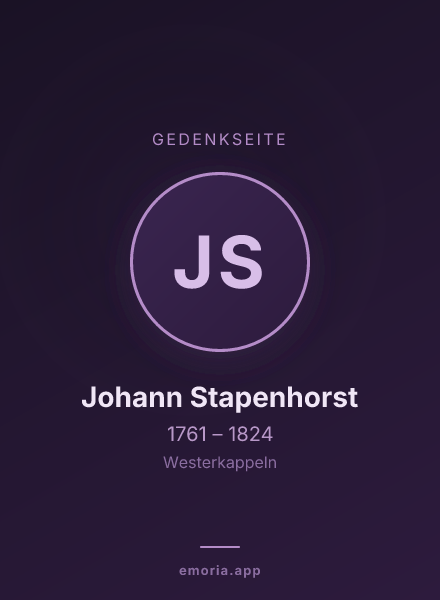 Gedenkportrait von Johann Stapenhorst