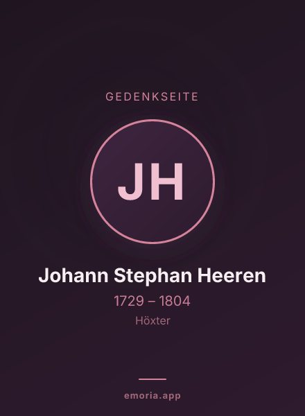 Gedenkportrait von Johann Stephan Heeren
