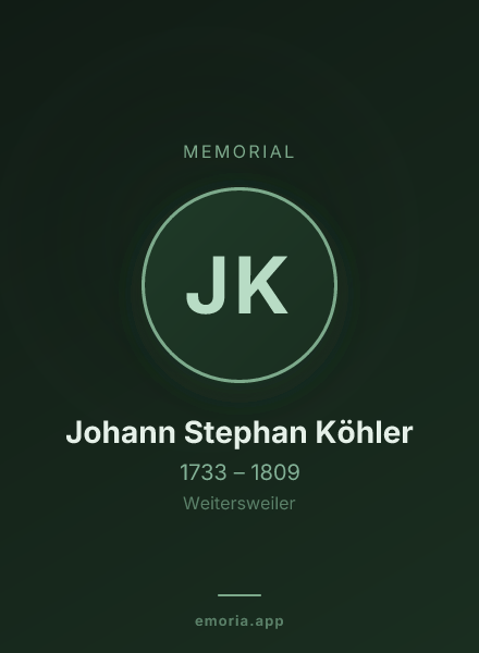 Memorial portrait of Johann Stephan Köhler
