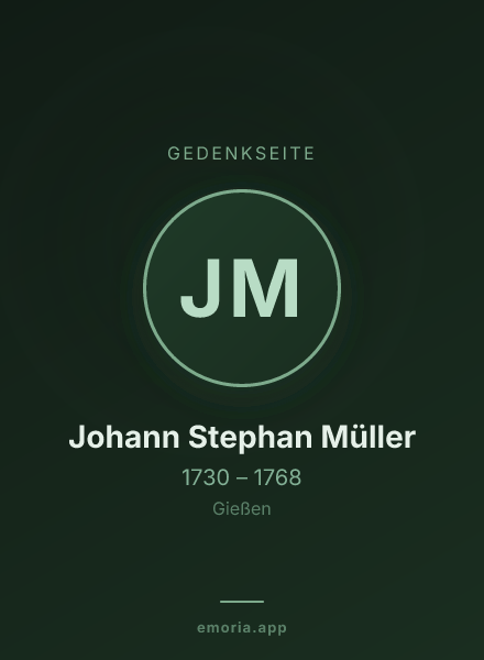 Gedenkportrait von Johann Stephan Müller