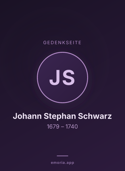 Gedenkportrait von Johann Stephan Schwarz