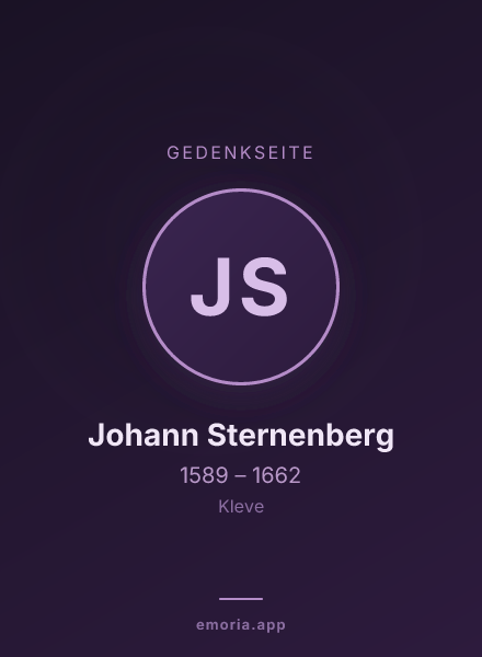 Gedenkportrait von Johann Sternenberg