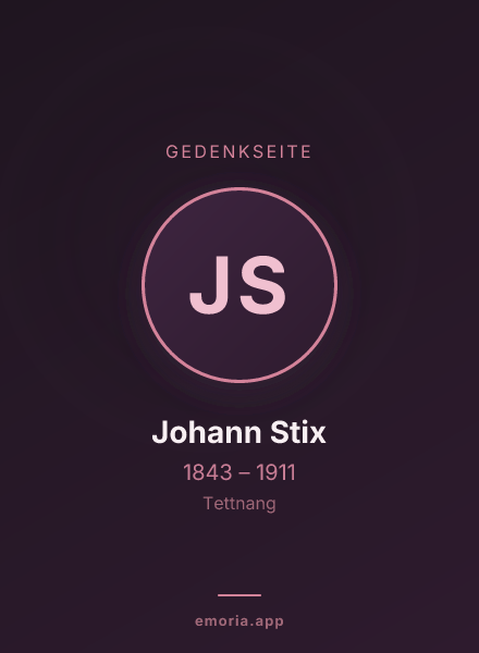 Gedenkportrait von Johann Stix