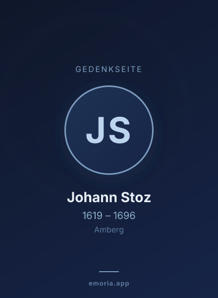 Gedenkportrait von Johann Stoz