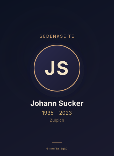 Gedenkportrait von Johann Sucker