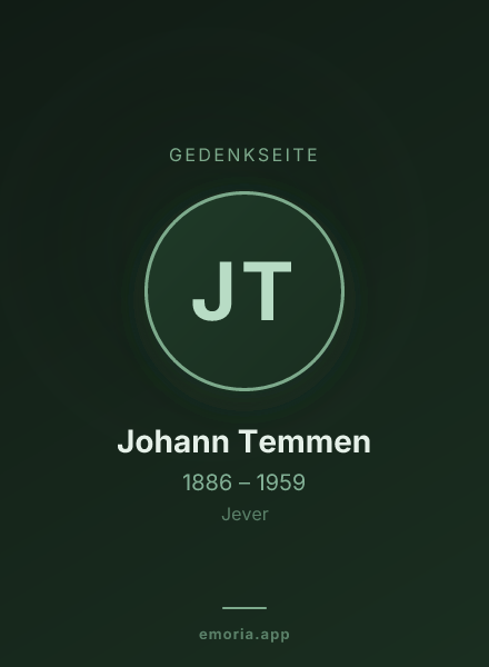 Gedenkportrait von Johann Temmen