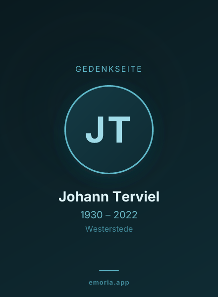 Gedenkportrait von Johann Terviel