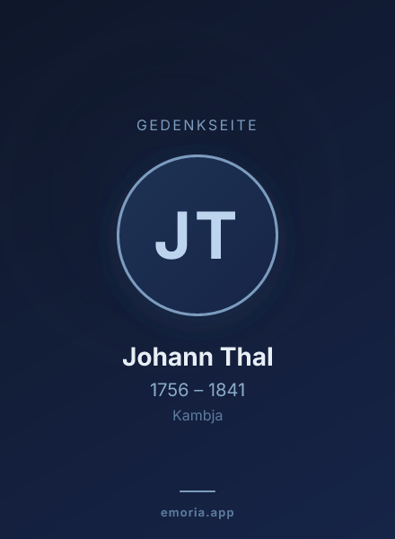 Gedenkportrait von Johann Thal