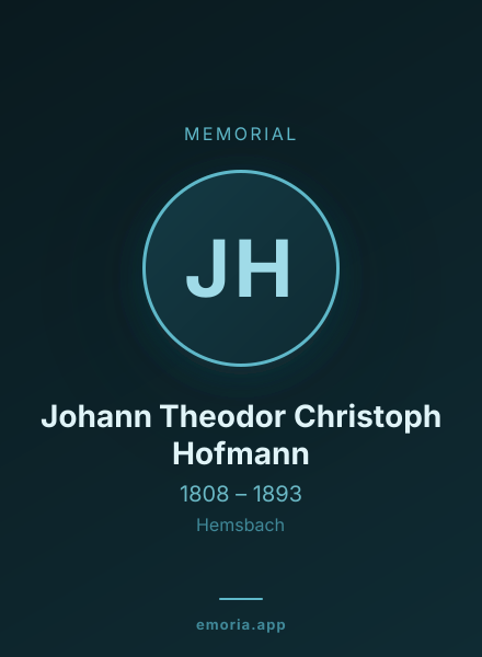 Memorial portrait of Johann Theodor Christoph Hofmann
