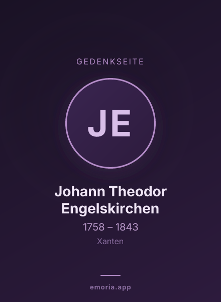 Gedenkportrait von Johann Theodor Engelskirchen