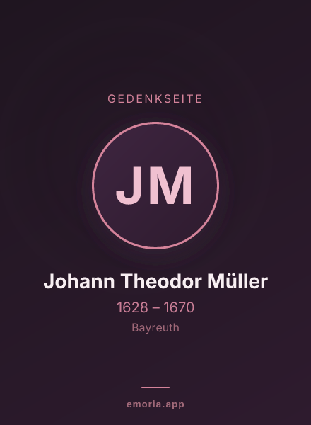 Gedenkportrait von Johann Theodor Müller
