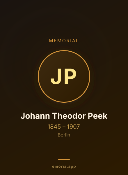 Memorial portrait of Johann Theodor Peek
