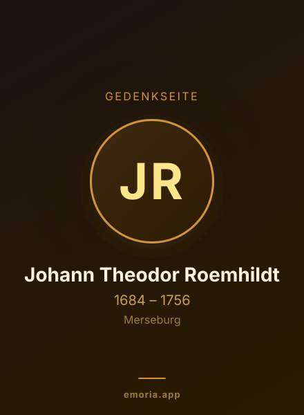 Gedenkportrait von Johann Theodor Roemhildt
