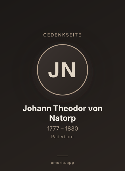 Gedenkportrait von Johann Theodor von Natorp