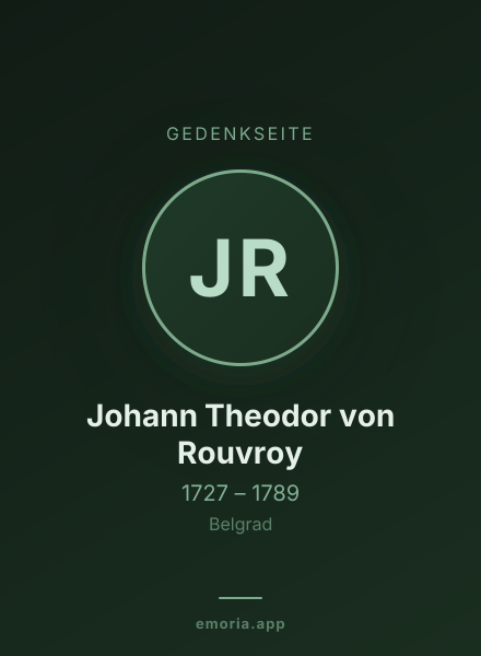 Gedenkportrait von Johann Theodor von Rouvroy