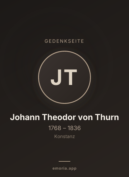 Gedenkportrait von Johann Theodor von Thurn