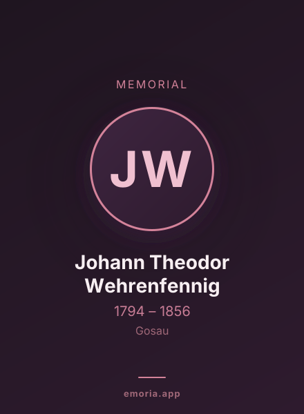 Memorial portrait of Johann Theodor Wehrenfennig