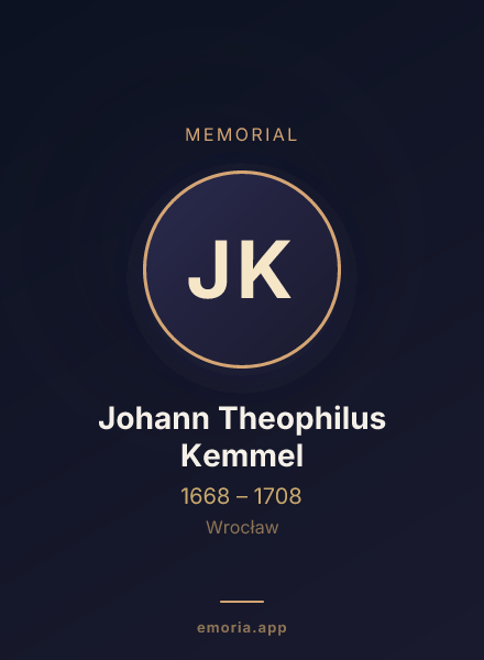 Memorial portrait of Johann Theophilus Kemmel