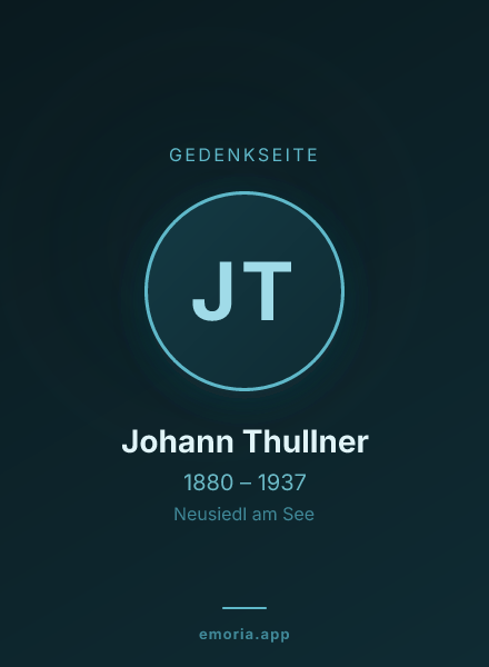 Gedenkportrait von Johann Thullner
