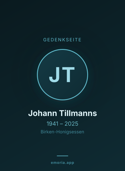 Gedenkportrait von Johann Tillmanns